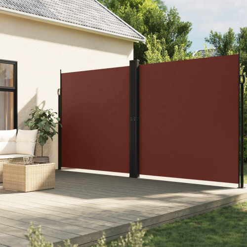 Berkfield Retractable Side Awning Brown 220x1000 cm