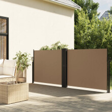 Berkfield Retractable Side Awning Taupe 140x1200 cm