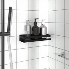 Berkfield Shower Shelf Matt Black 30x10x6 cm Brushed 304 Stainless Steel