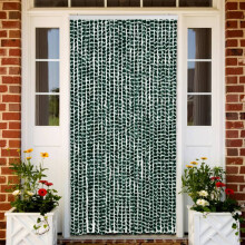 Berkfield Fly Curtain Green and White 118x220 cm Chenille