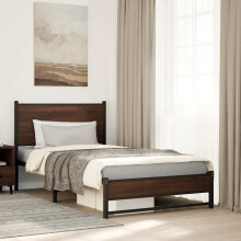 Berkfield Metal Bed Frame without Mattress Brown Oak 100x200 cm