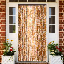 Berkfield Fly Curtain Ochre and White 118x220 cm Chenille