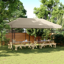 Berkfield Foldable Party Tent Pop-Up Taupe 580x292x315 cm