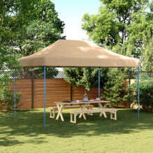 Berkfield Foldable Party Tent Pop-Up Beige 410x279x315 cm