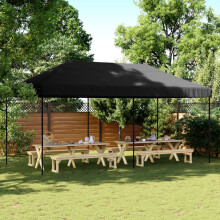 Berkfield Foldable Party Tent Pop-Up Black 580x292x315 cm