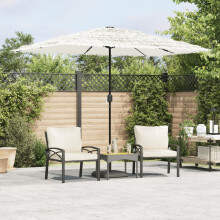 Berkfield Garden Parasol with Steel Pole White 300x200x250 cm