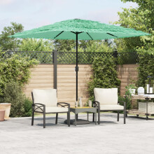 Berkfield Garden Parasol with Steel Pole Green 248x248x248 cm
