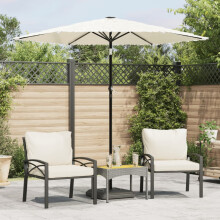 Berkfield Garden Parasol with Steel Pole White 223x223x213 cm