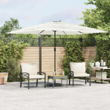Berkfield Garden Parasol with Steel Pole White 290x290x238 cm