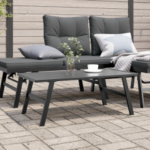 Berkfield Garden Coffee Table Black 90x45x35 cm Powder-coated Steel