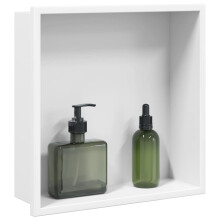 Berkfield Shower Niche Matt White 32x32x9 cm Stainless Steel