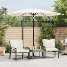 Berkfield Garden Parasol with Steel Pole White 268x268x226 cm