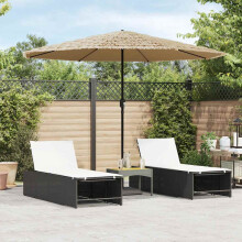 Berkfield Garden Parasol with Steel Pole Brown 324x324x247 cm