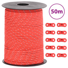 Berkfield Tent Guy Rope with Reflective Strips and Spanners 50 m 3 mm