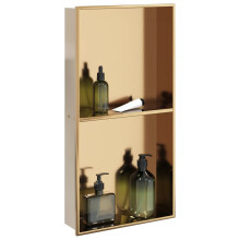 Berkfield Shower Niche Brushed Gold 32x62x9 cm Stainless Steel