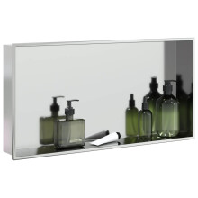 Berkfield Shower Niche Brushed Silver 62x32x9 cm Stainless Steel