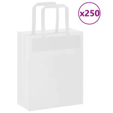 Berkfield Paper Bags 250 pcs with Handles White 18x8x22 cm