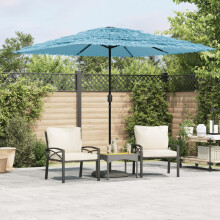 Berkfield Garden Parasol with Steel Pole Blue 248x248x248 cm