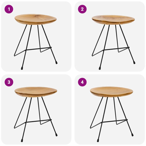 Berkfield Stools 2 pcs Solid Teak Wood 2