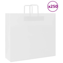 Berkfield Paper Bags 250 pcs with Handles White 54x15x49 cm