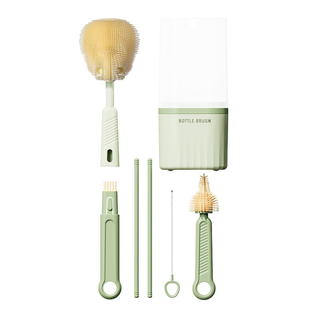 Silicone Baby Bottle Brush Set with Gentle Bristles for Travel and Narrow Neck Bottles