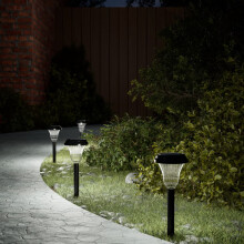 Berkfield Solar Pathway Lights with Ground Spikes 12 pcs White