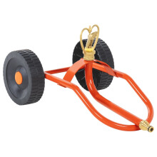 Berkfield Wheeled Sprinkler Sled with Rotatable Head Red Steel
