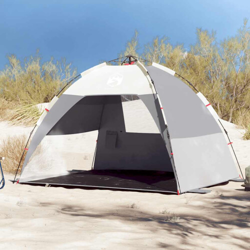 Berkfield Beach Tent 2-Person Grey Quick Release Waterproof