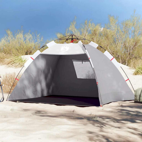 Berkfield Beach Tent 2-Person Grey Quick Release Waterproof