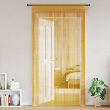 Berkfield String Curtains 2 pcs Gold 100x250 cm