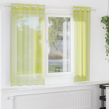 Berkfield Voile Curtains with Grommets 2 pcs Apple Green 140x175 cm
