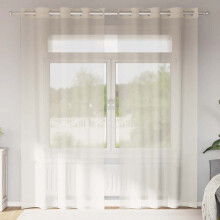 Berkfield Voile Curtains with Grommets 2 pcs Cream 140x245 cm