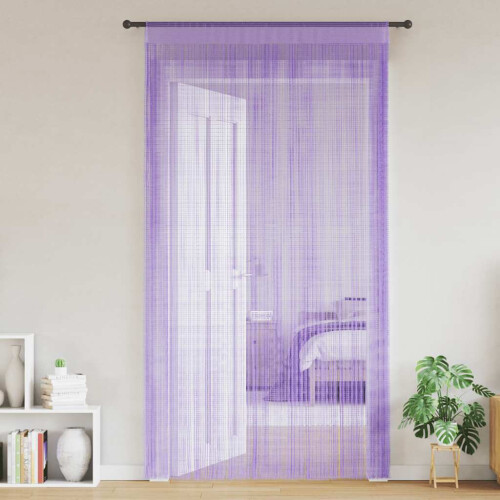 Berkfield String Curtains 2 pcs Purple 140x250 cm