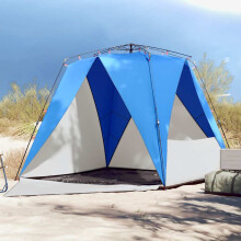 Berkfield Beach Tent 4-Person Azure Blue Quick Release Waterproof
