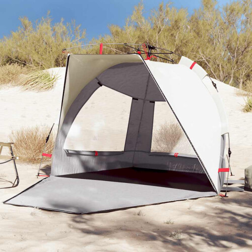 Berkfield Beach Tent 2-Person Grey Quick Release Waterproof