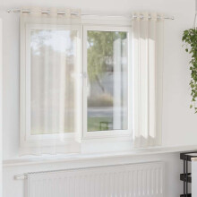 Berkfield Voile Curtains with Grommets 2 pcs Cream 140x140 cm