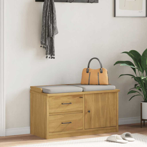 Berkfield Hallway Bench SANDNES 87x40x50 cm Solid Wood Pine