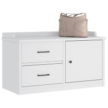 Berkfield Hallway Bench SANDNES White 87x40x50 cm Solid Wood Pine