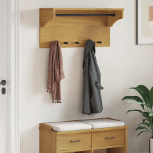 Berkfield Wall-mounted Coat Rack SANDNES 87x30x42 cm Solid Wood Pine