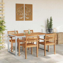Berkfield Garden Table Grey 160 x 80 x 75 cm Solid Acacia Wood