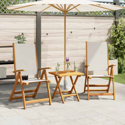 Berkfield Folding Garden Chairs 2 pcs Solid Wood Acacia and Textilene