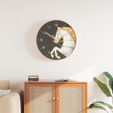 Berkfield Wall Clock Gold and White ò29.5 cm Polystyrene and Glass