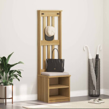 Berkfield Hall Tree SANDNES 45x40x159.5 cm Solid Wood Pine