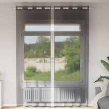 Berkfield Voile Curtains with Grommets 2 pcs Black 140x260 cm