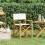 Berkfield Folding Director's Chair Cream Solid Wood Teak 1