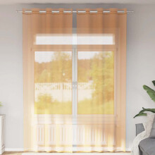 Berkfield Voile Curtains with Grommets 2 pcs Orange 140x300 cm