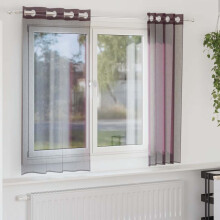 Berkfield Voile Curtains with Grommets 2 pcs Purple 140x175 cm