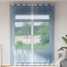 Berkfield Voile Curtains with Grommets 2 pcs Royal Blue