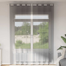 Berkfield Voile Curtains with Grommets 2 pcs Dark Grey 140x300 cm