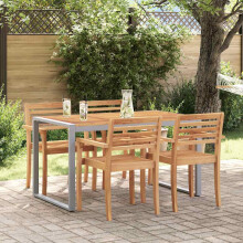 Berkfield Garden Table Grey 140 x 80 x 75 cm Solid Acacia Wood